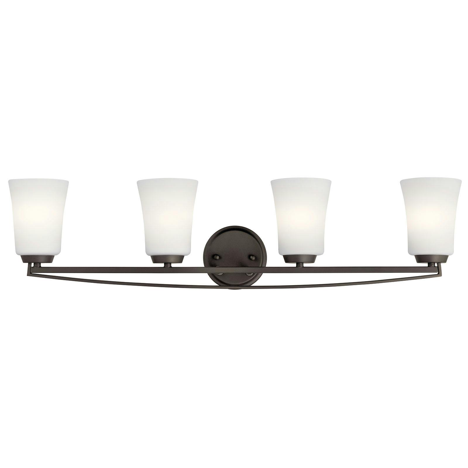 The Tao 4 Light Vanity Light Olde Bronze® facing up on a white background