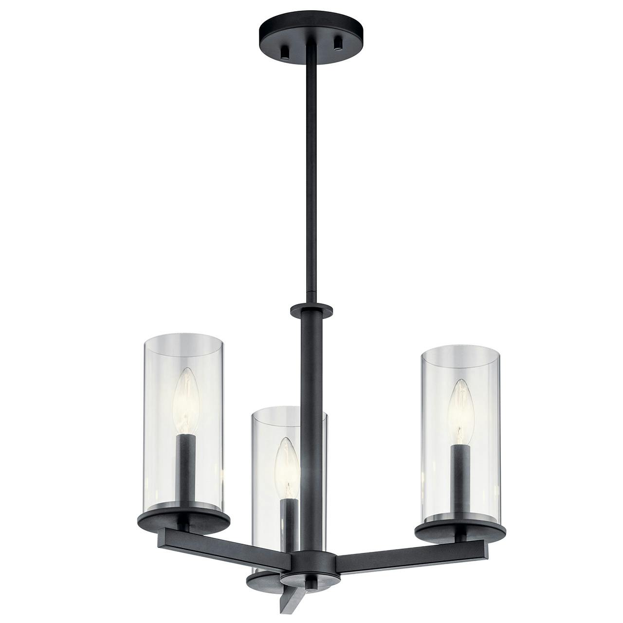 Crosby 3 Light Chandelier Black on a white background