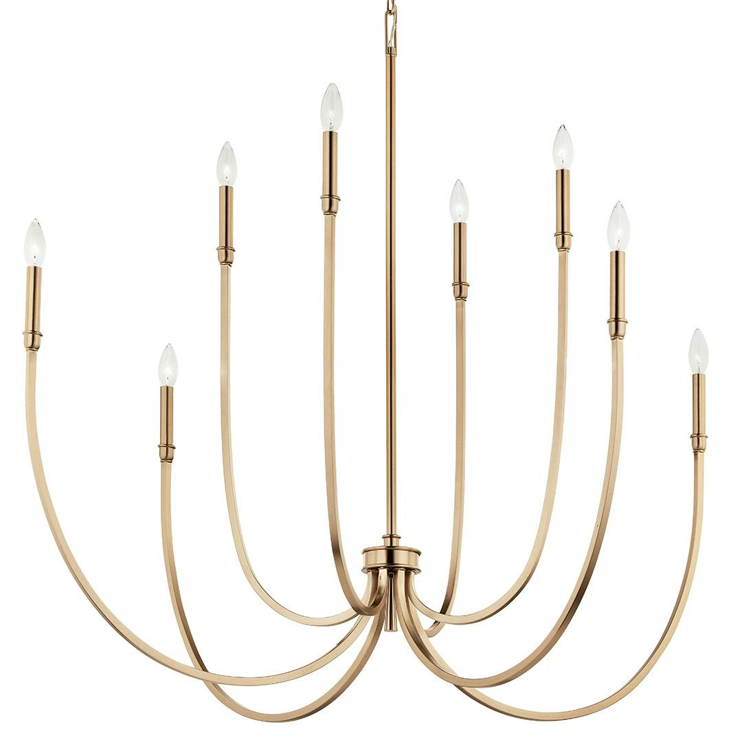 The Malene 45.25 Inch 8 Light Foyer Chandelier in Champagne Bronze on a white background