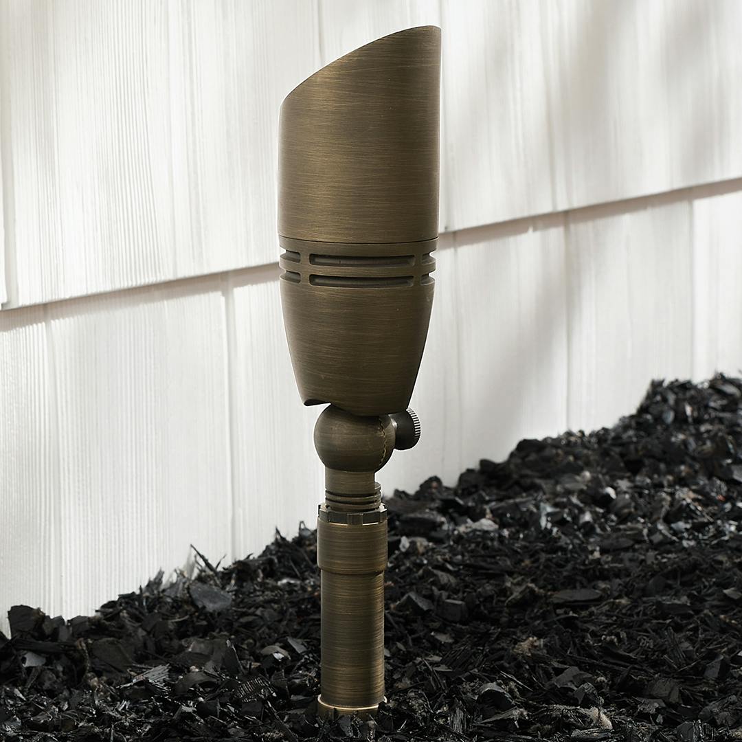 Day time landscape with 12V Male and Female Riser 3" Centennial Brass