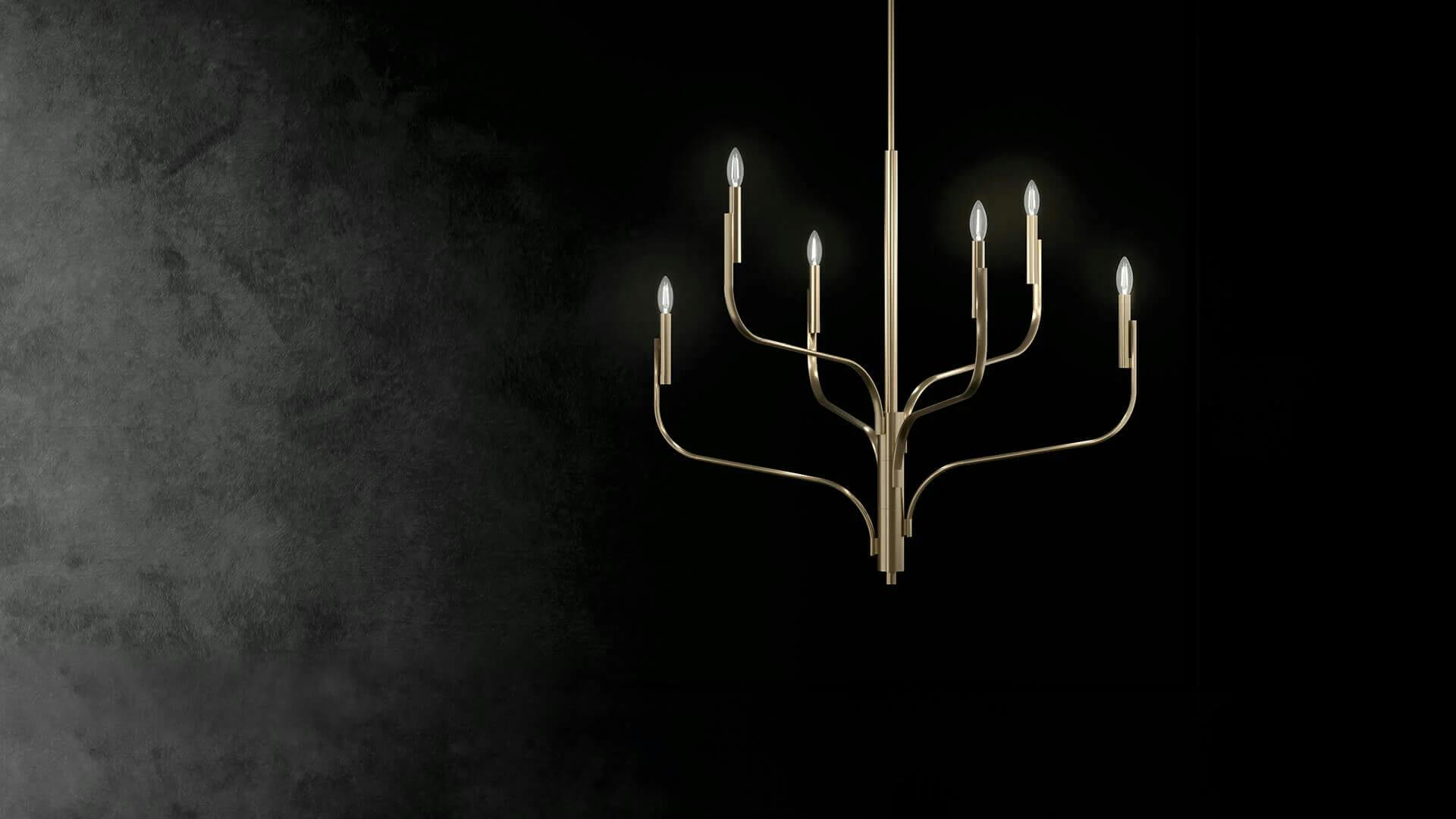 Livadia chandelier on dark background.