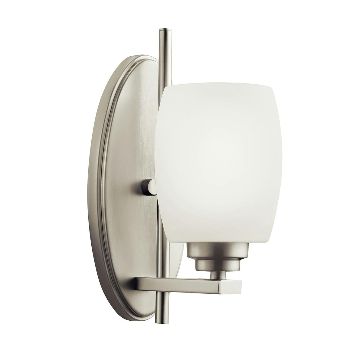 Eileen 1 Light Sconce w/ LED Bulbs Nickel on a white background