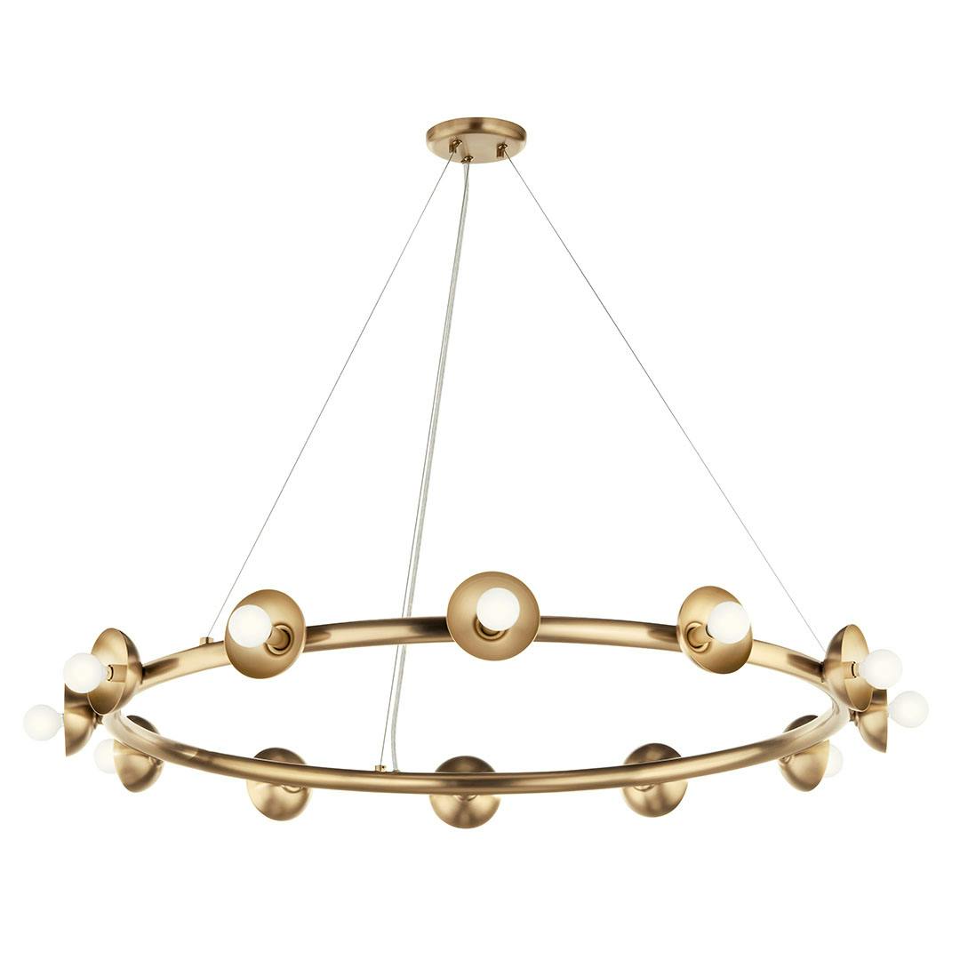 The Palta 42 Inch 12 Light Chandelier in Champagne Bronze on a white background