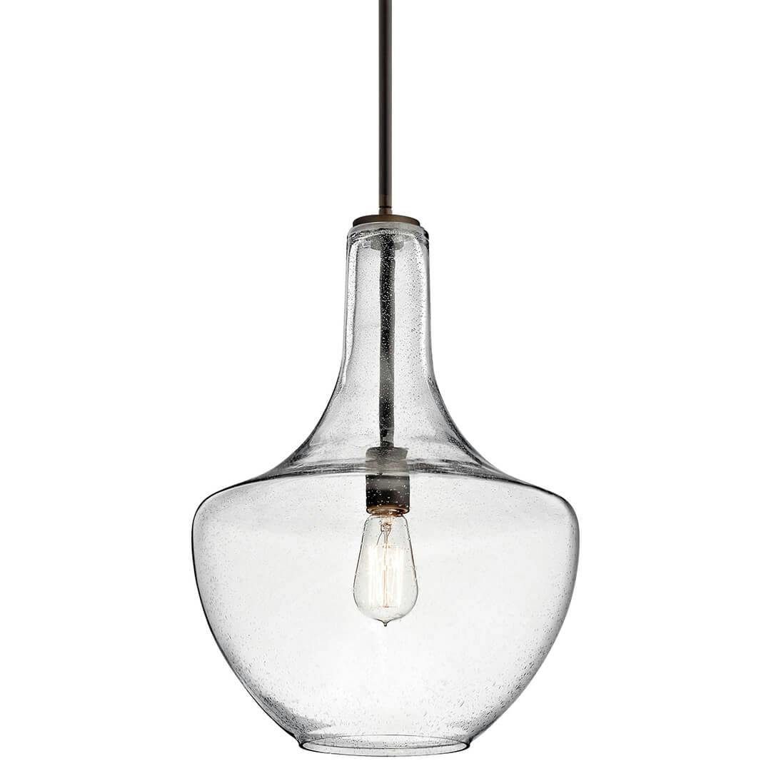 The Everly 19.75" Pendant Clear Glass Bronze on a white background