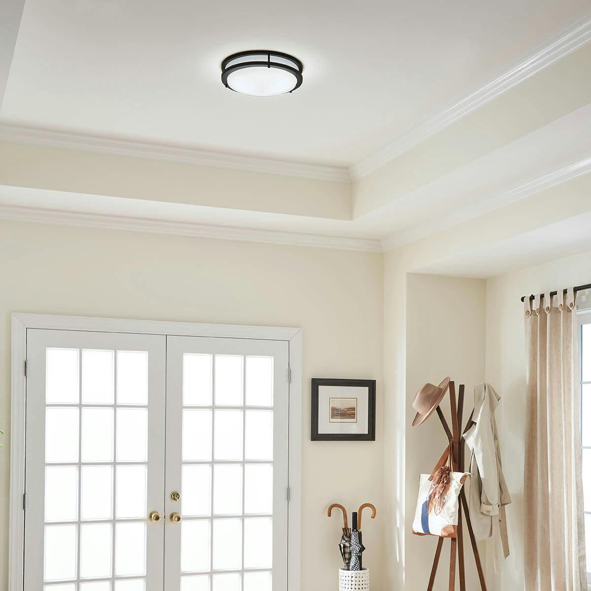 Day time Foyer with Avon 14" LED Flush Mount in Olde Bronze®