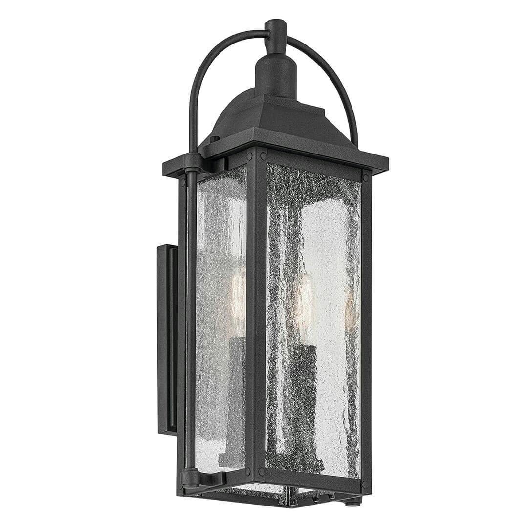 The Harbor Row 18.5" 2-Light Outdoor Wall Light in Textured Black on a white background