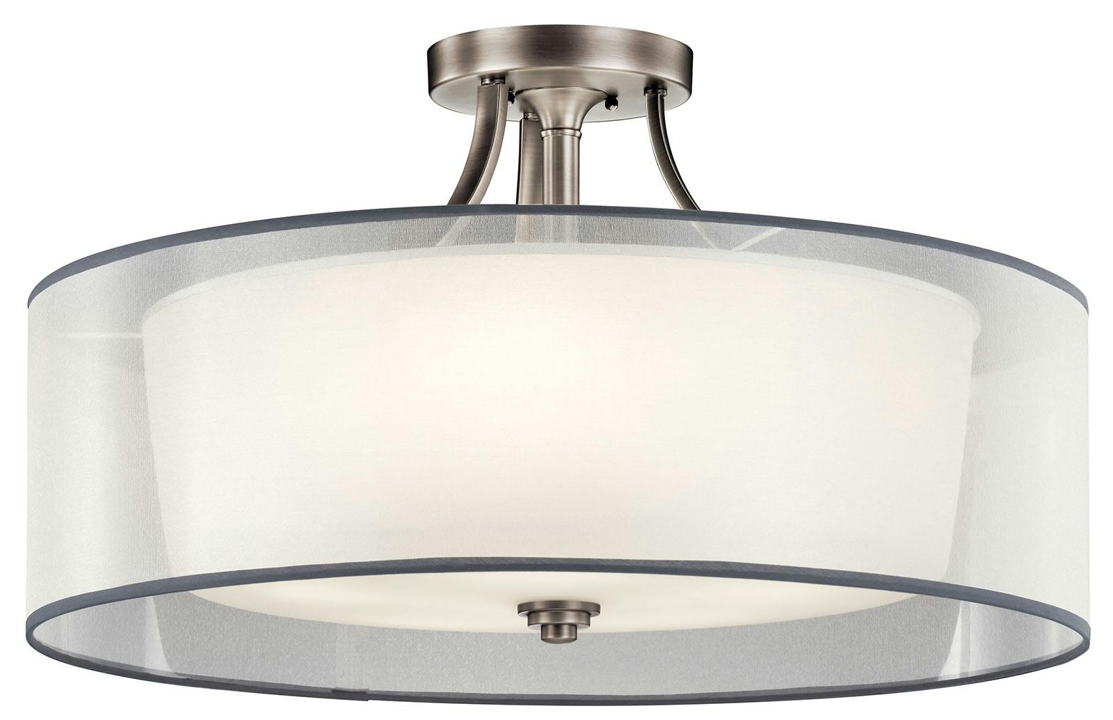 Lacey 28" 5 Light Semi Flush in Pewter on a white background