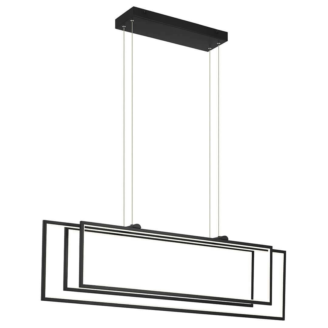 The Jestin 46 Inch LED Linear Chandelier in Matte Black on a white background