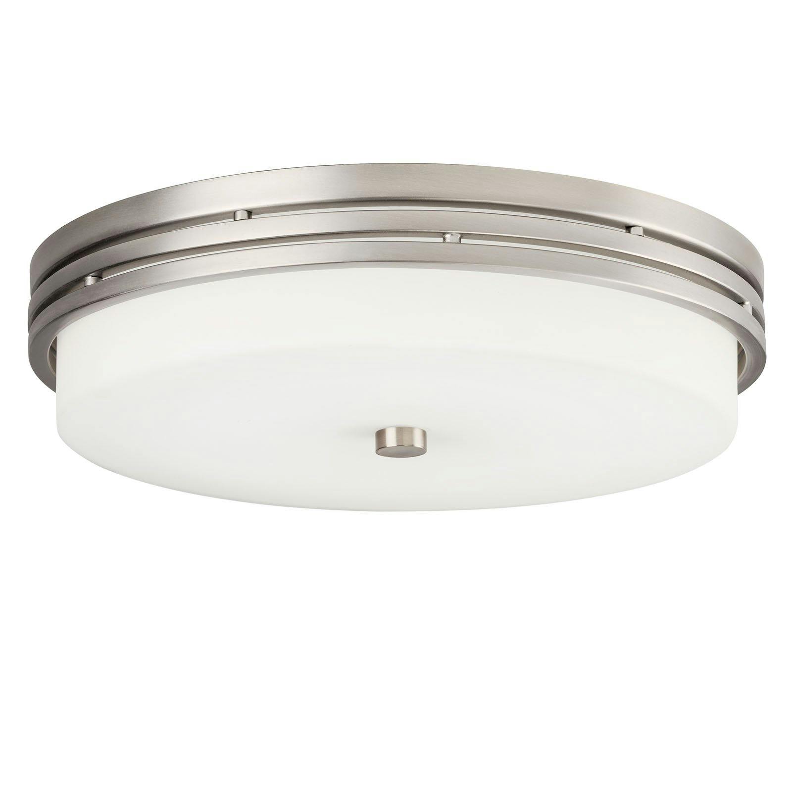 Ceiling Space 14" LED Flush Mount Nickel on a white background