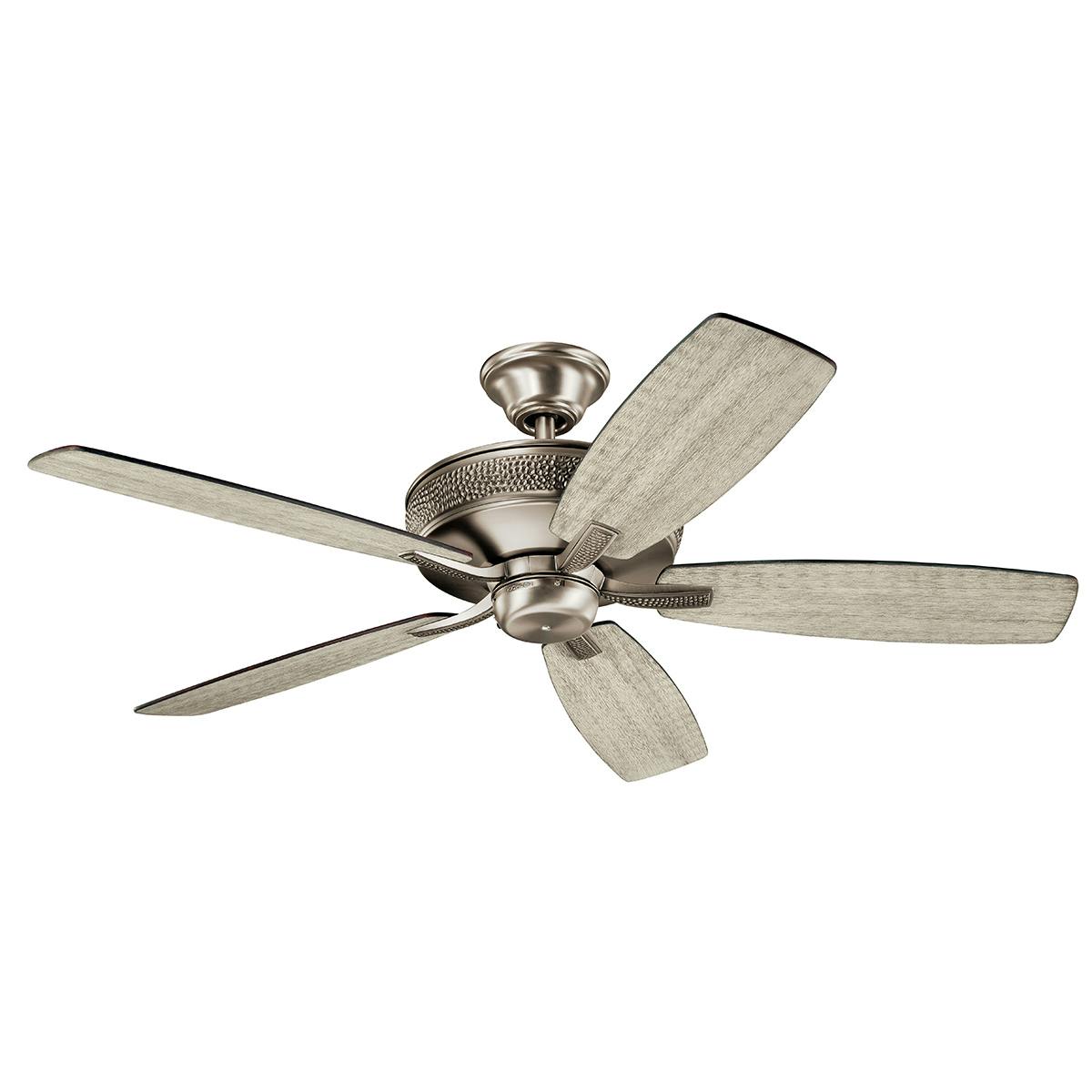 Monarch II 52" Fan Burnished Pewter on a white background