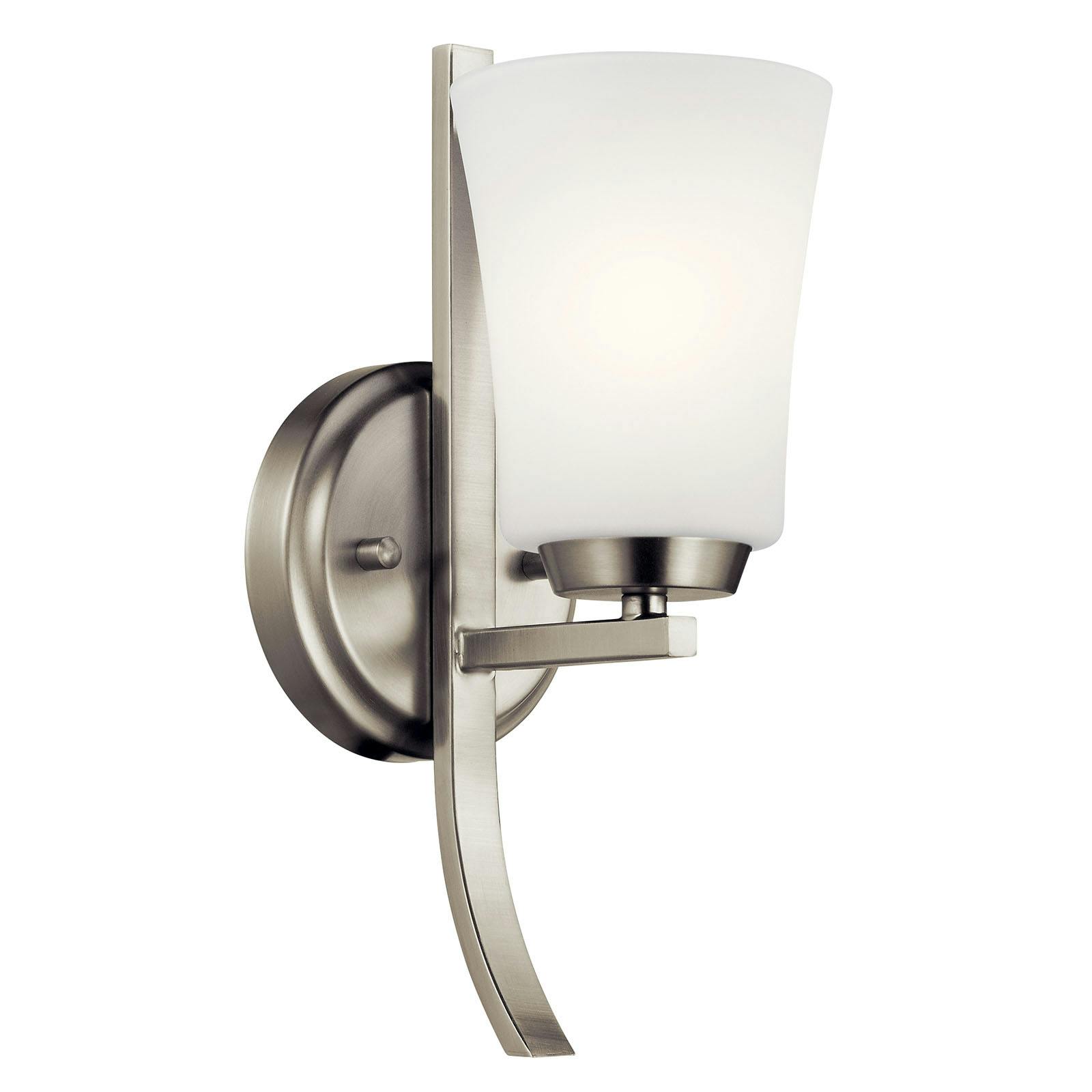 Tao 1 Light Wall Sconce Brushed Nickel on a white background