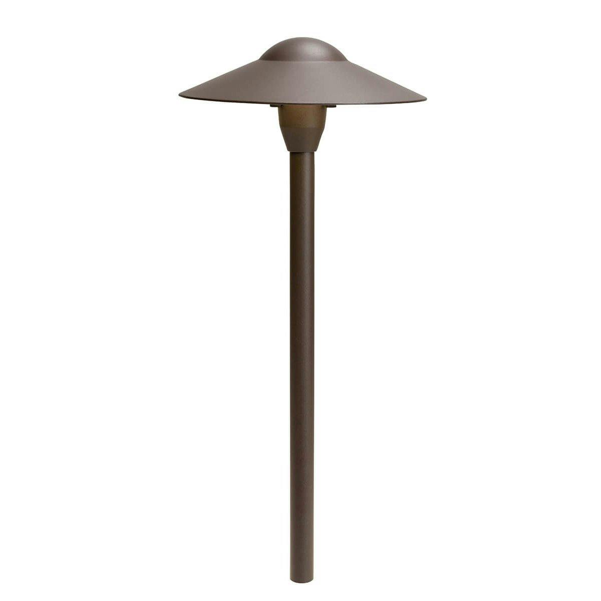 8" Dome 12V Path Light 6 Pack Textured Architectural Bronze on a white background