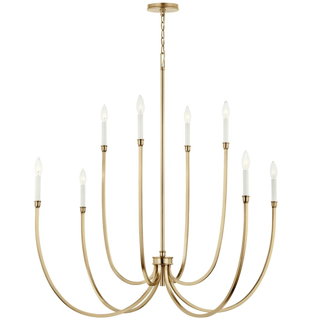 Front view of the Malene 45.25 Inch 8 Light Foyer Chandelier in Champagne Bronze on a white background
