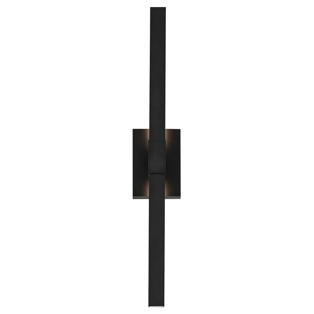 Front view of the Kroft 14" 1 Light Outdoor Wall Light with Clear Glass in Textured Black on a white background