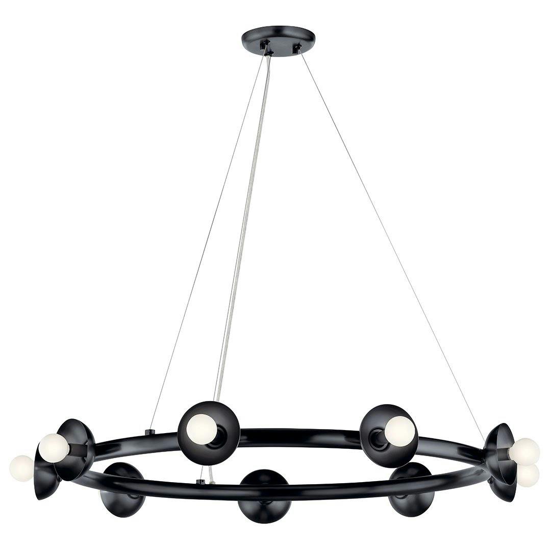 The Palta 34.5 Inch 9 Light Chandelier in Black on a white background