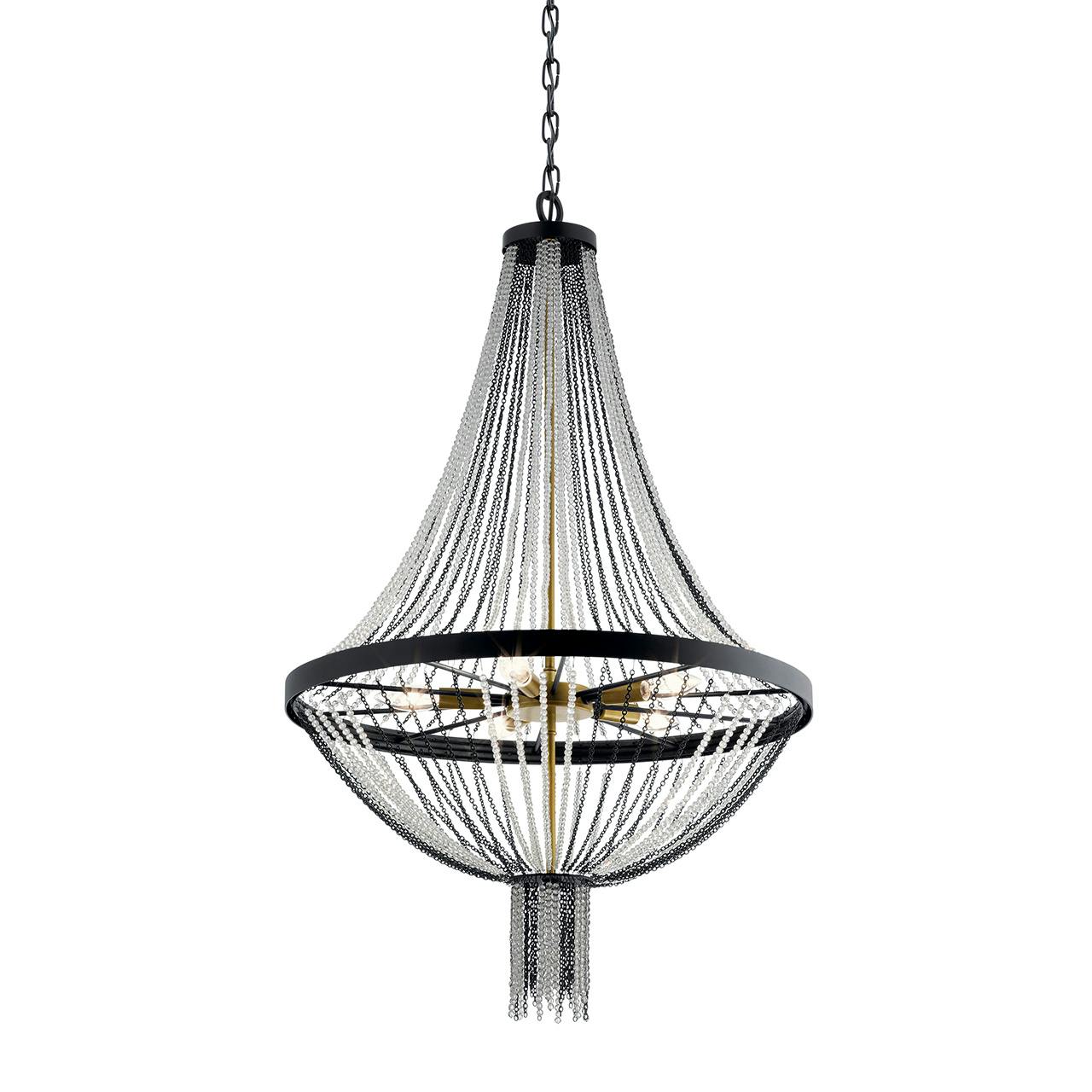 Alexia 39.5" Chandelier Textured Black without the canopy on a white background