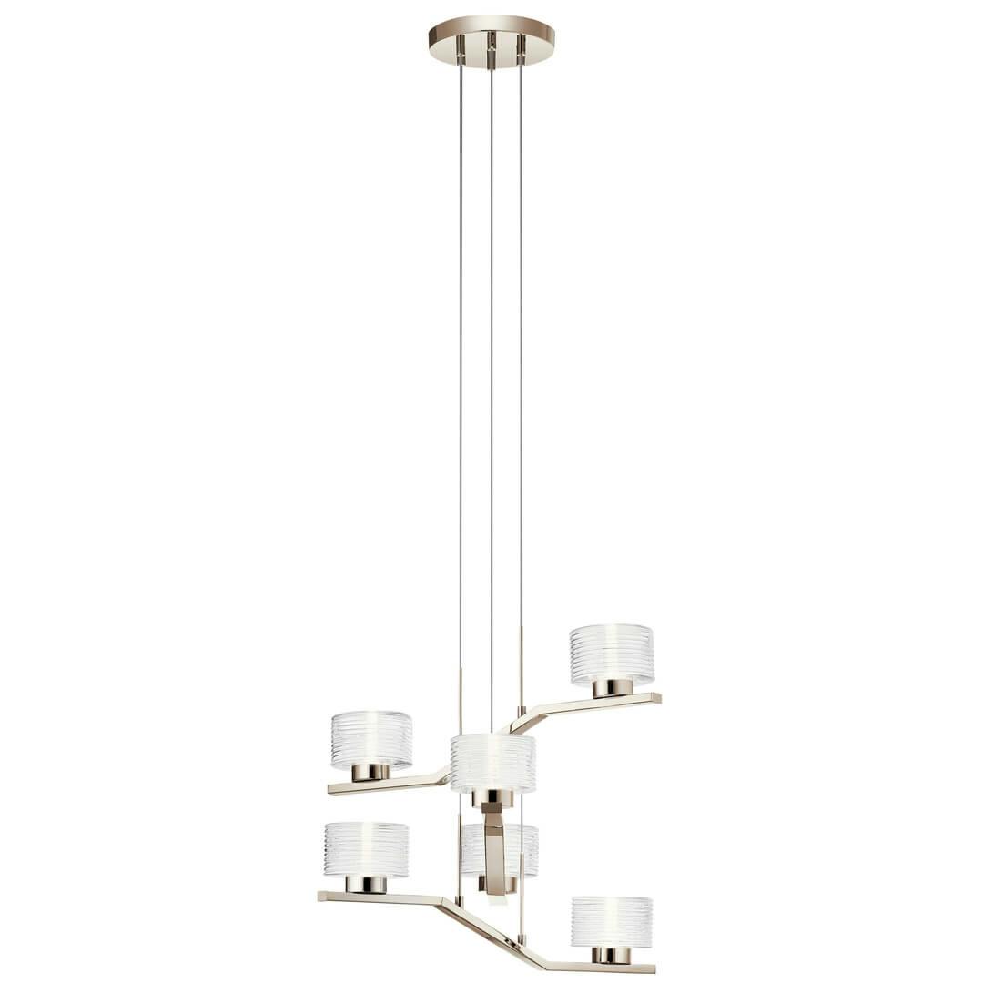 Profile image of the Lasus 6 Light LED Chandelier Nickel on a white background
