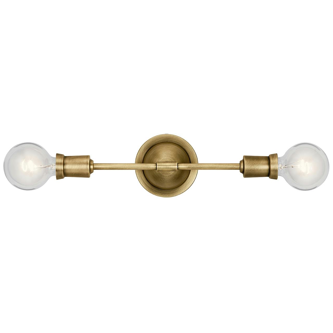 Front view of the Armstrong 5" Wall Sconce Natural Brass on a white background