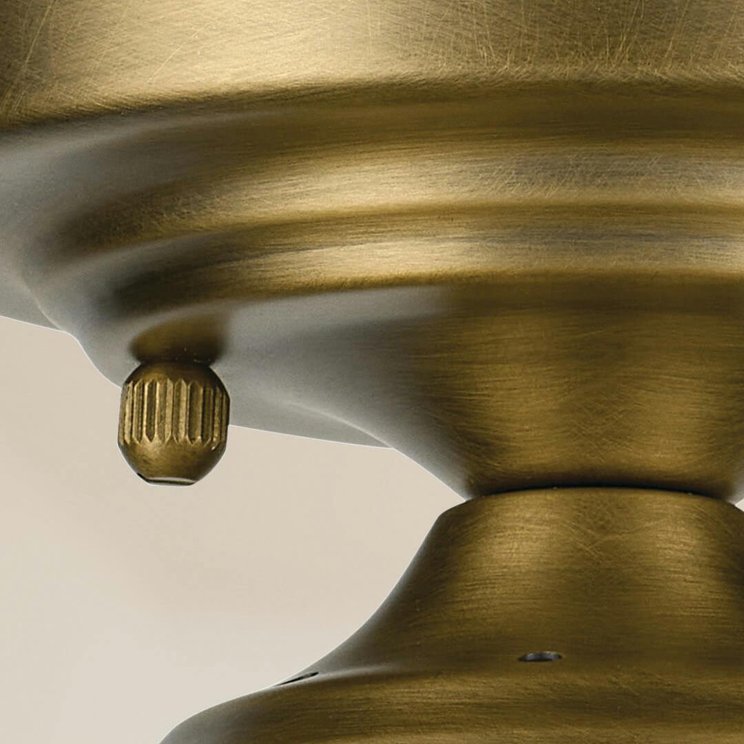 Close up view of the Winslow 10.75" 1-Light Semi Flush in Natural Brass