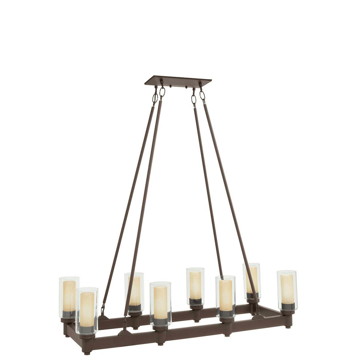 Circolo 39.25" Linear Chandelier Bronze on a white background