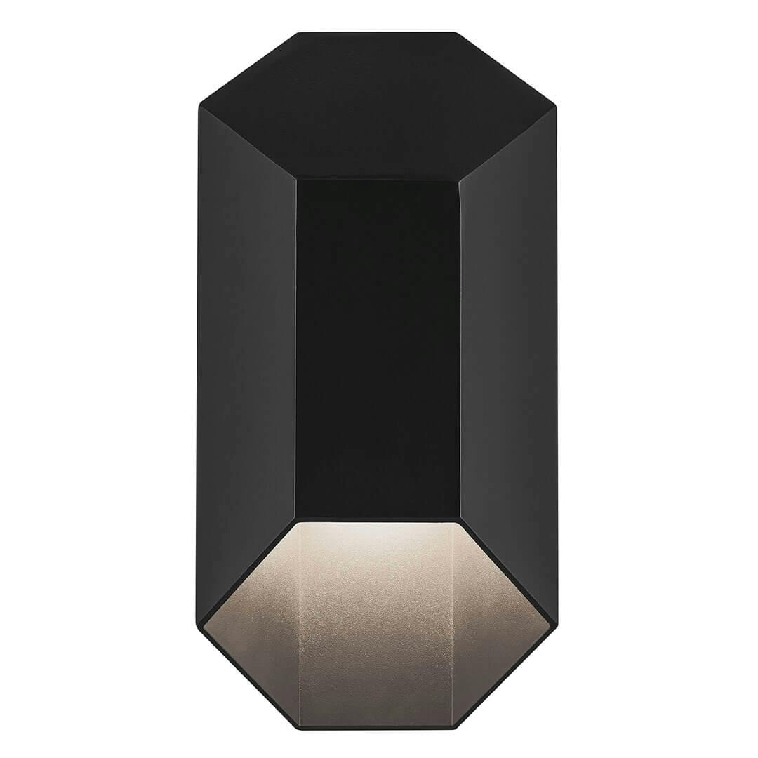 Front view of the Estella 12" LED 1-Light Outdoor Wall Light in Black on a white background