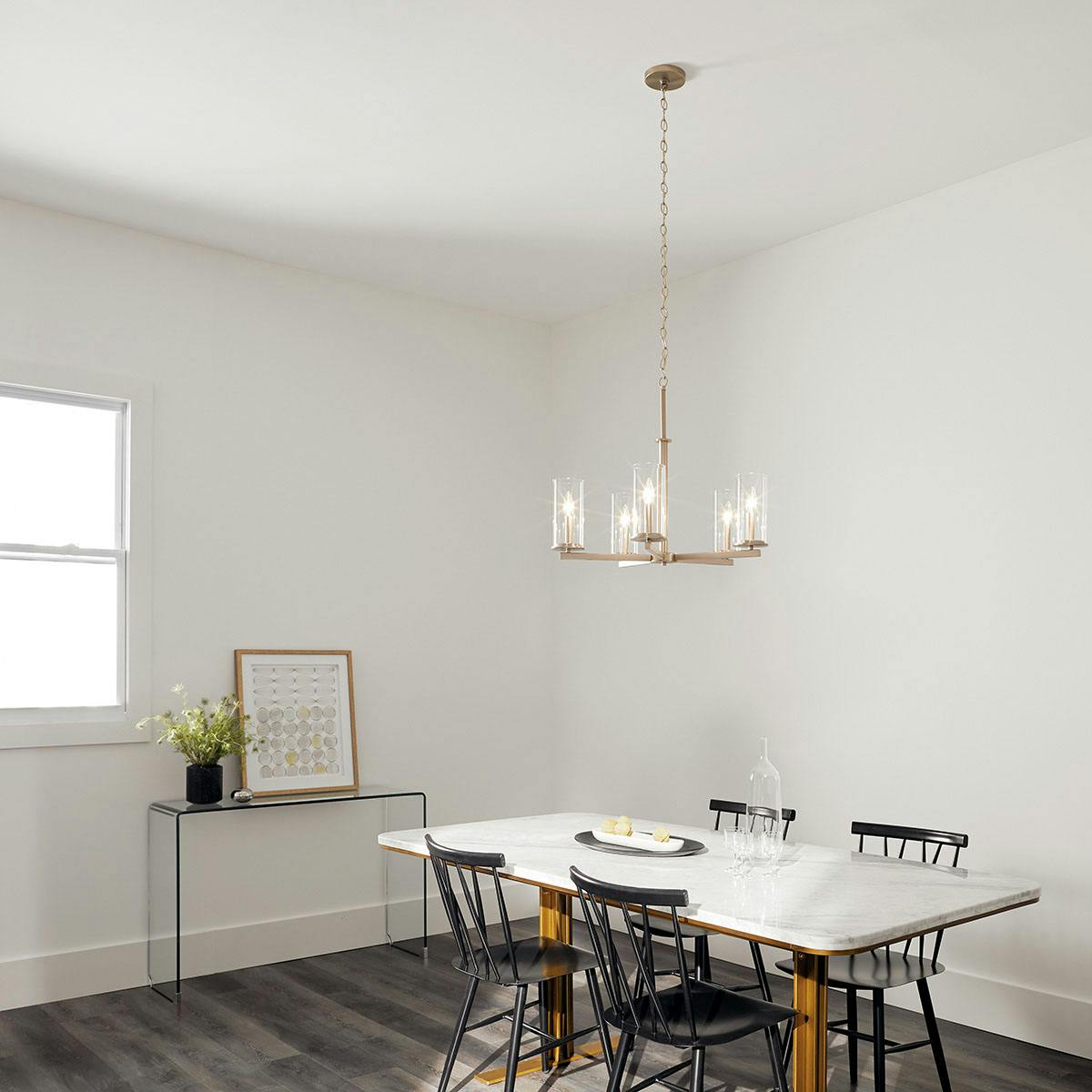 Day time dining room image featuring Crosby chandelier 43999NI