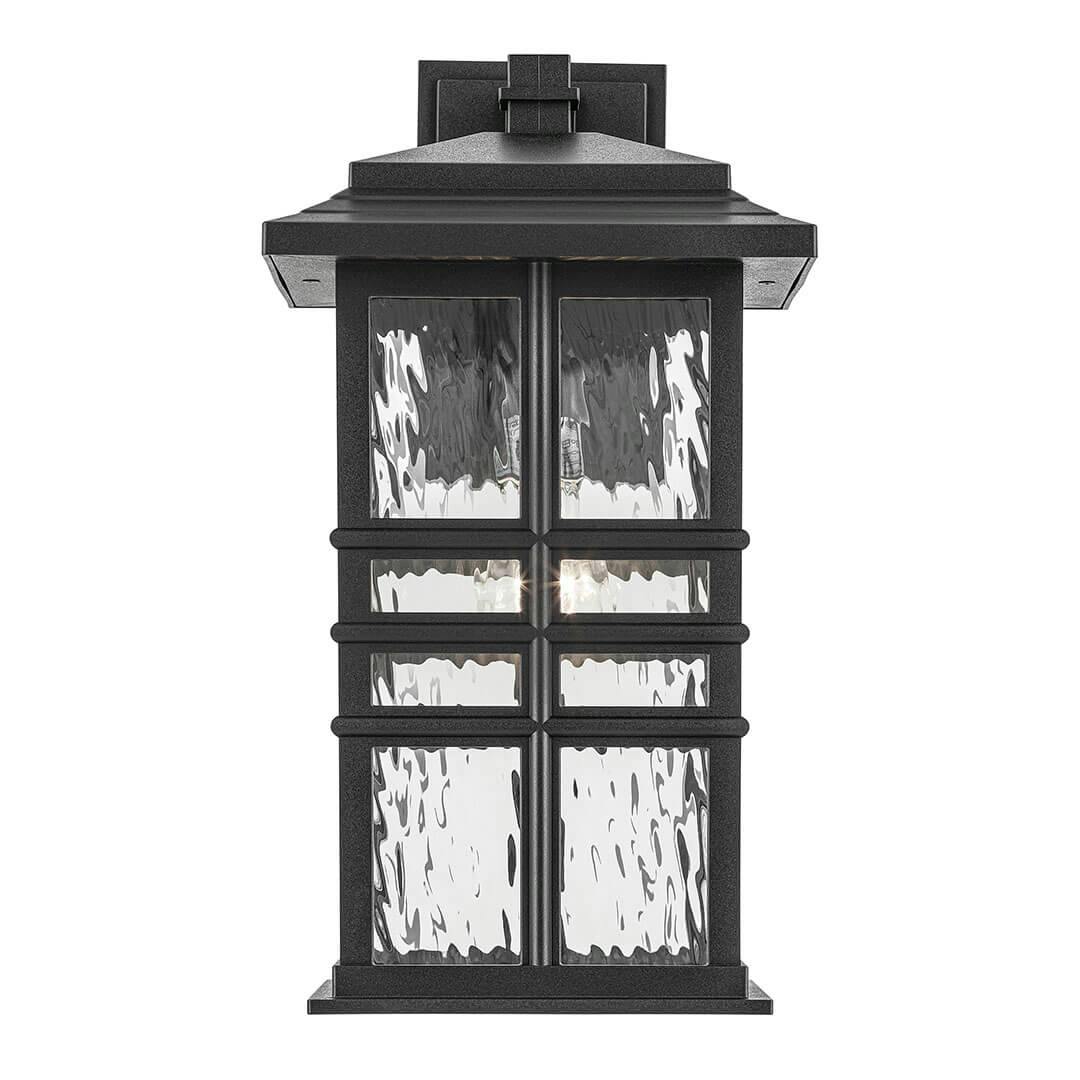 Front view of the Beacon Square 17.5" 1-Light Outdoor Wall Light in Textured Black on a white background