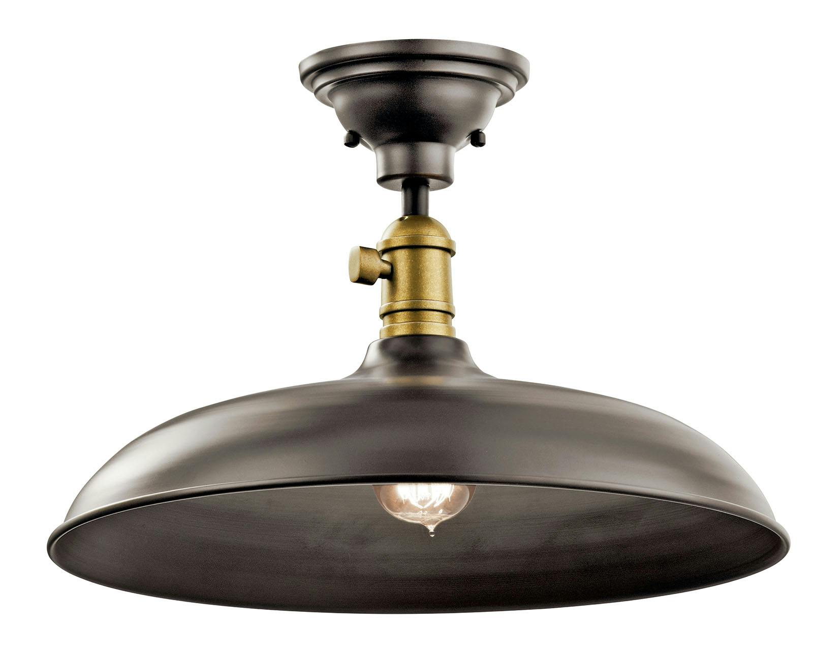 Cobson 8" Convertible Pendant Olde Bronze shown as a semi-flush on a white background