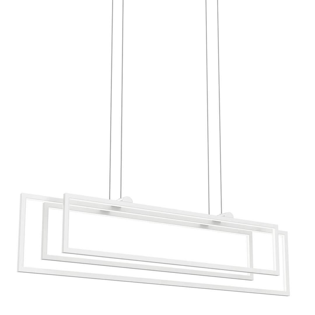 The Jestin 38" LED Linear Chandelier White on a white background