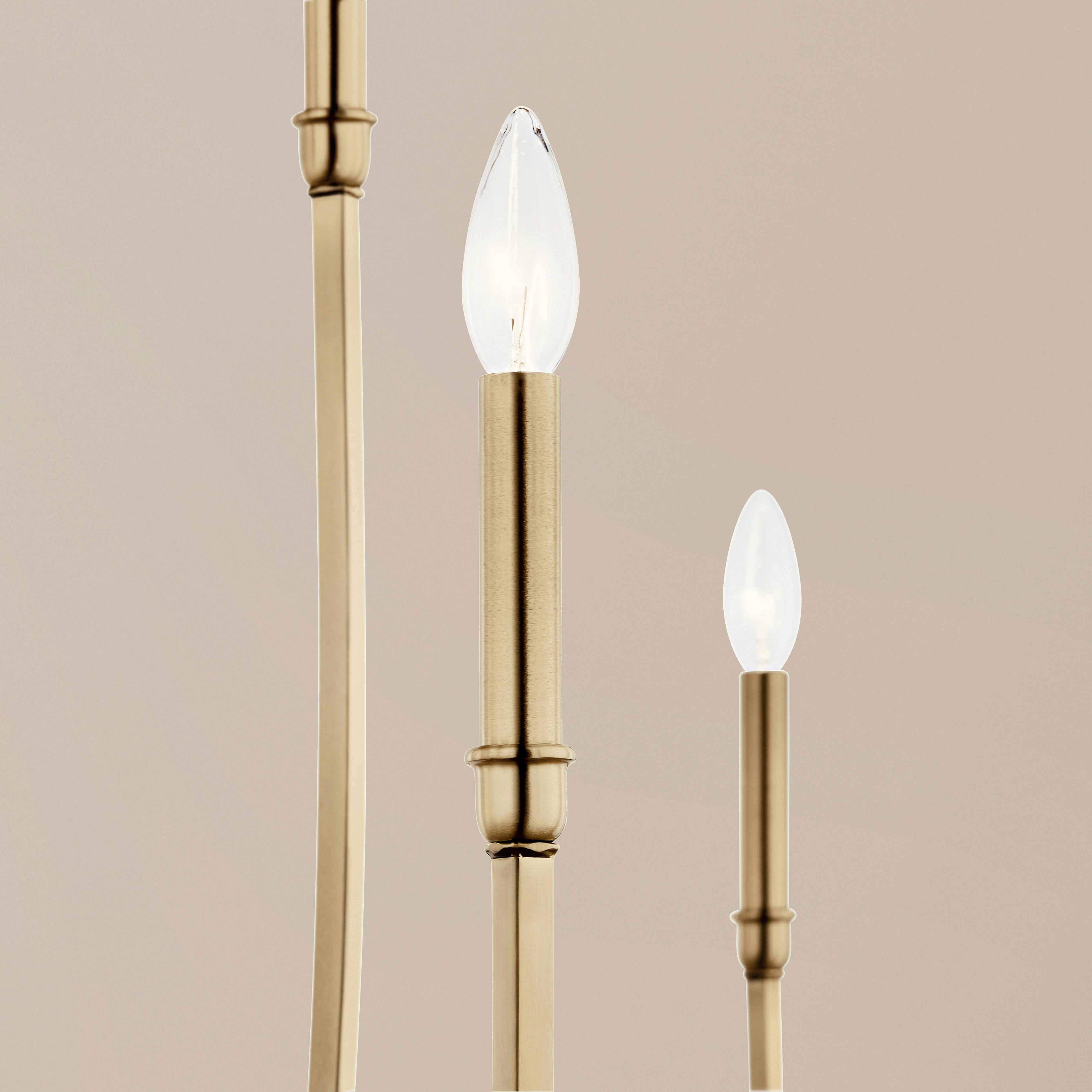 Close up of the Malene 45.25 Inch 8 Light Foyer Chandelier in Champagne Bronze on a white background