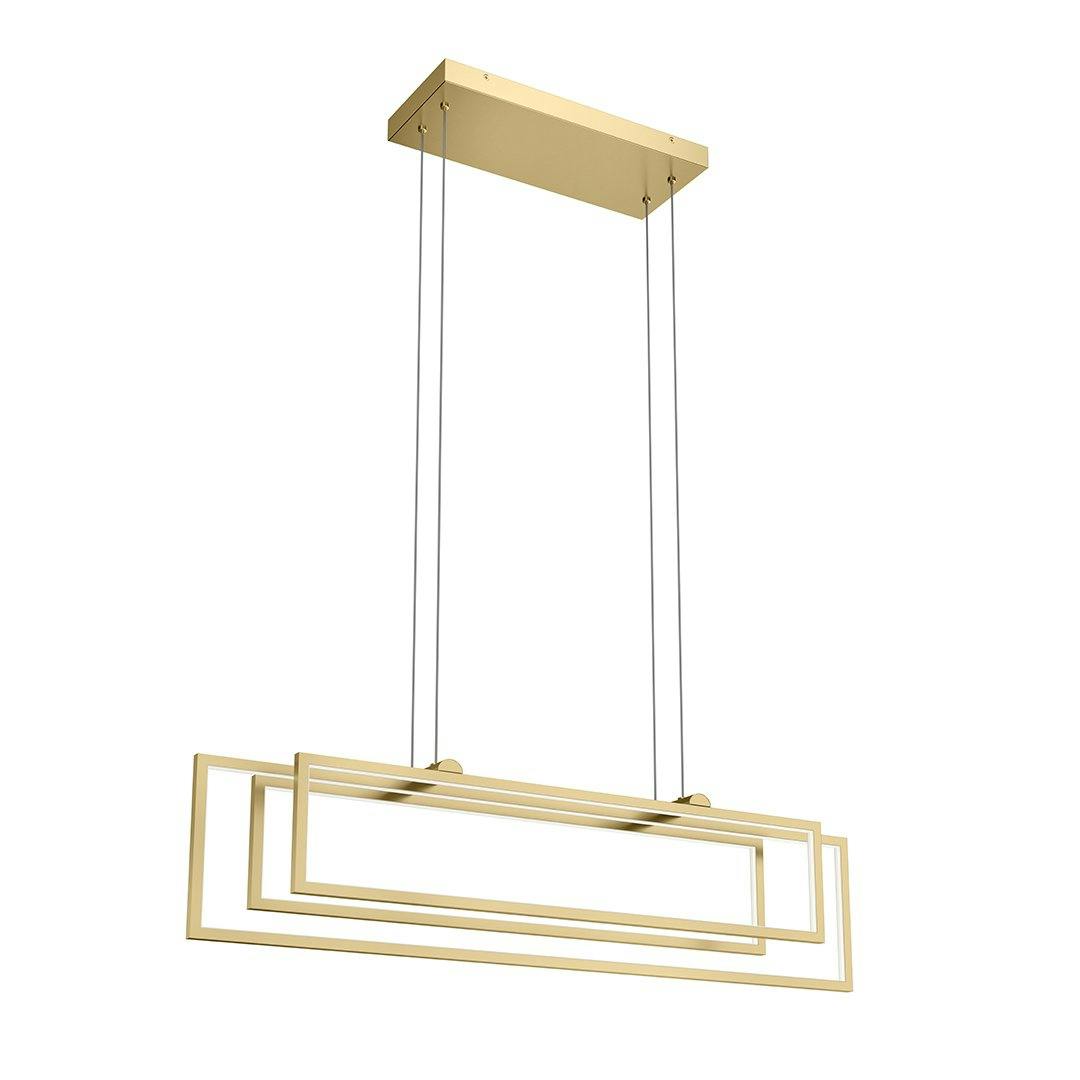 Jestin 38" LED Linear Pendant Champange Gold on a white background
