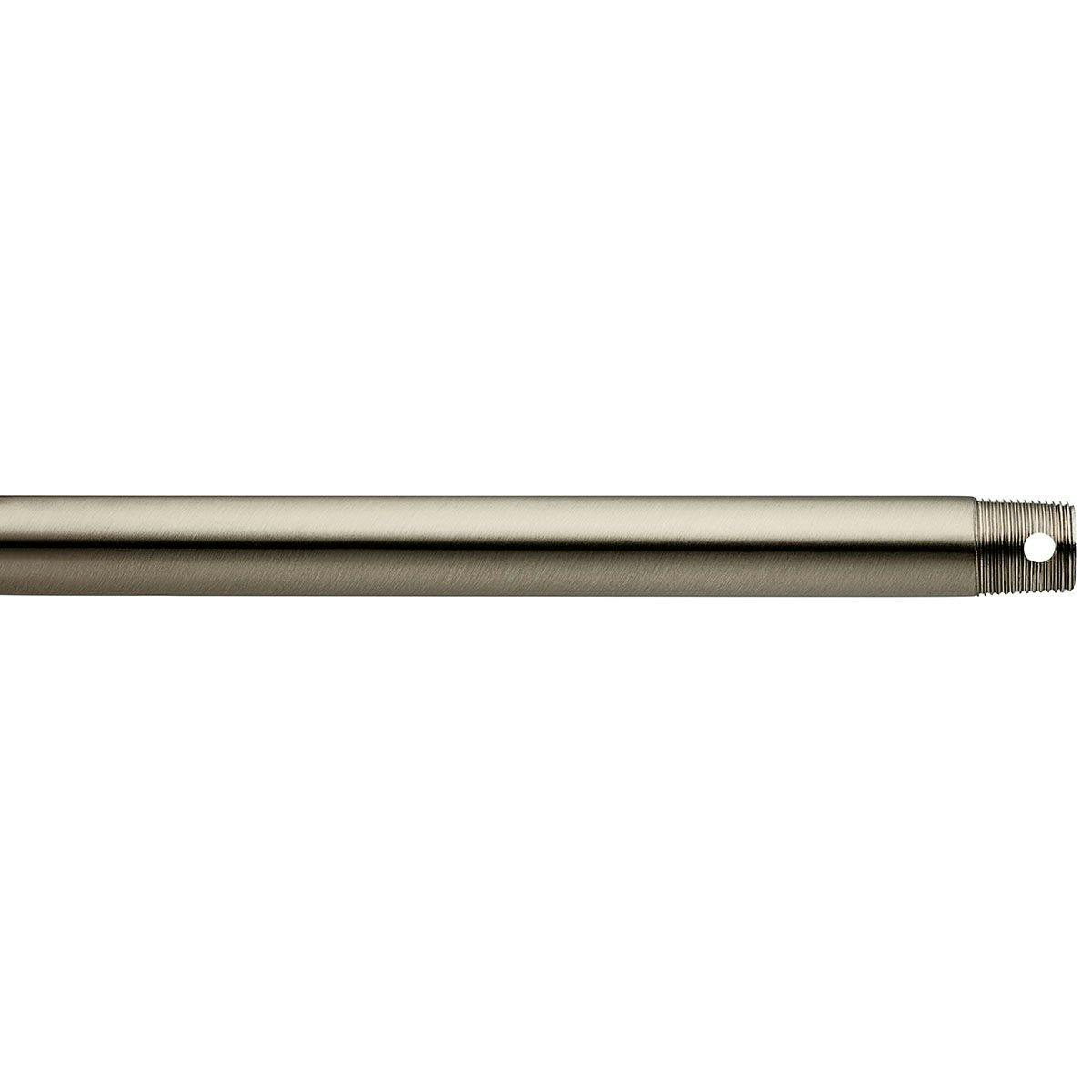 Dual Thread 36" Downrod  Stainless Steel on a white background