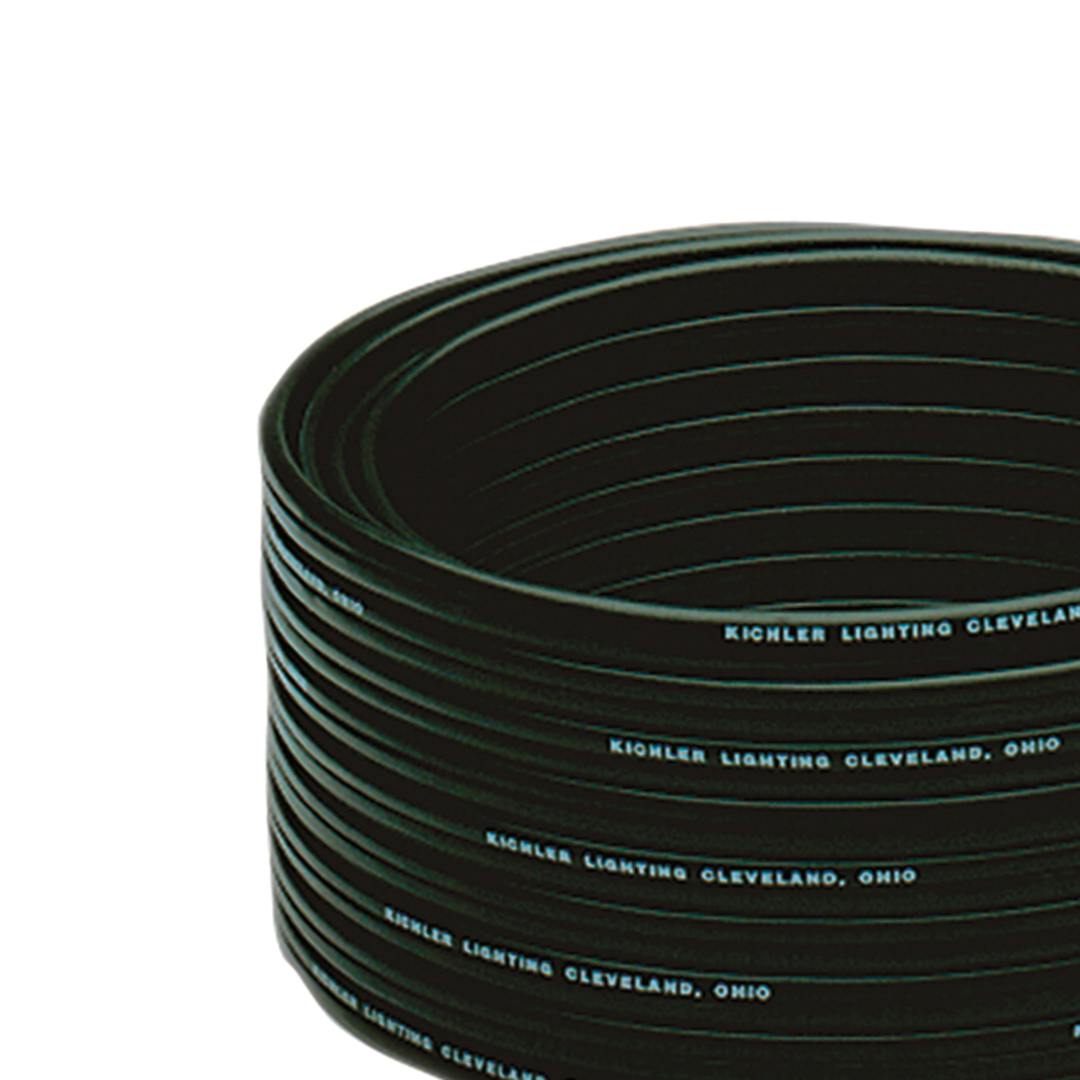 Close up of 12 Gauge 500' Low Voltage Cable Black on a white background