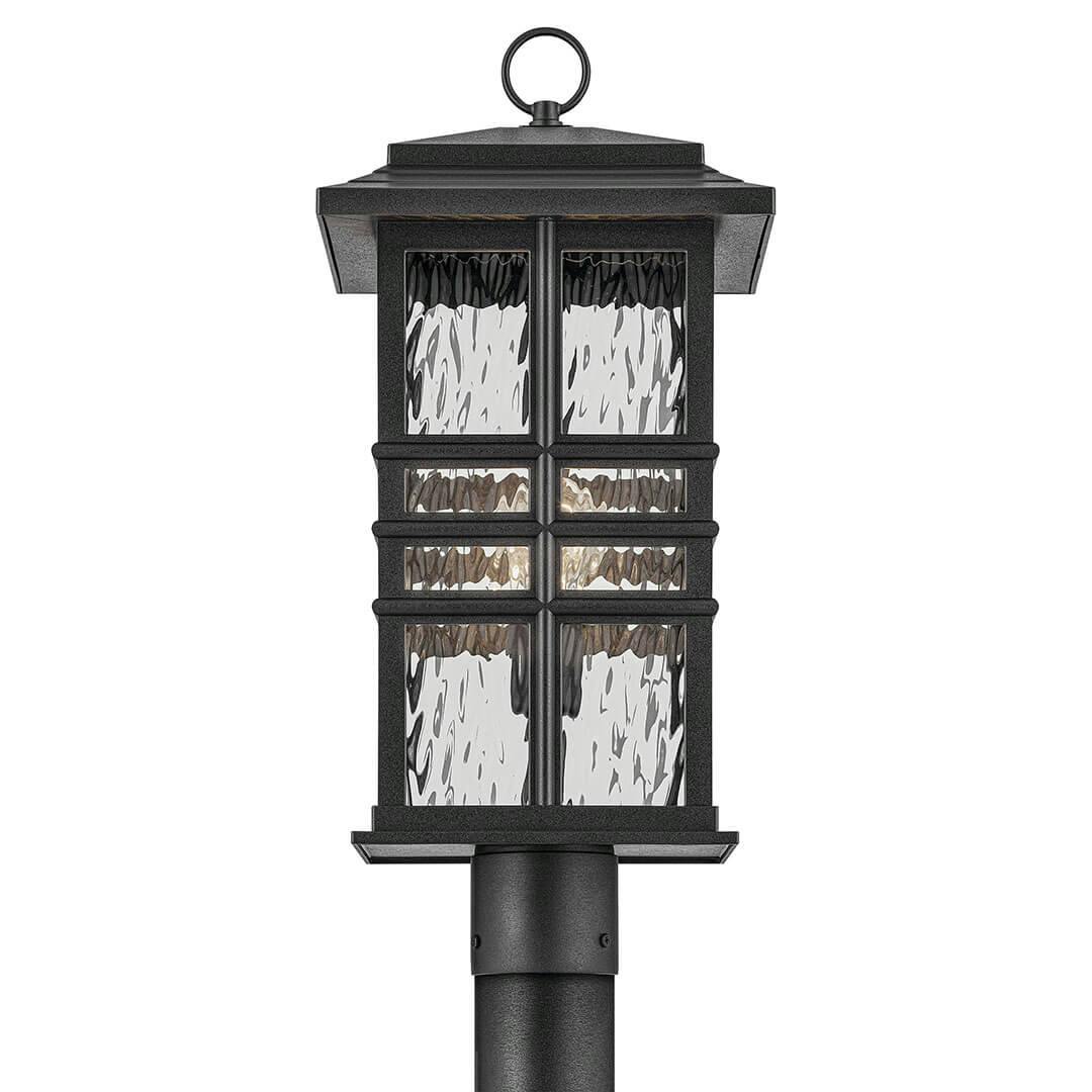 Front view of the Beacon Square 20.75" 1-Light Outdoor Post Light in Textured Black on a white background