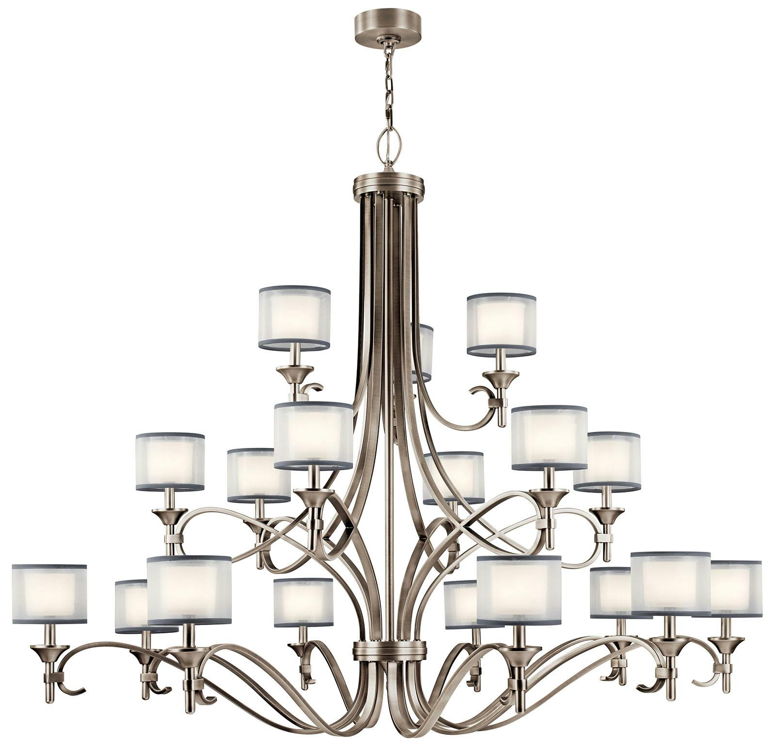 Lacey 18 Light Grand Chandelier Pewter on a white background