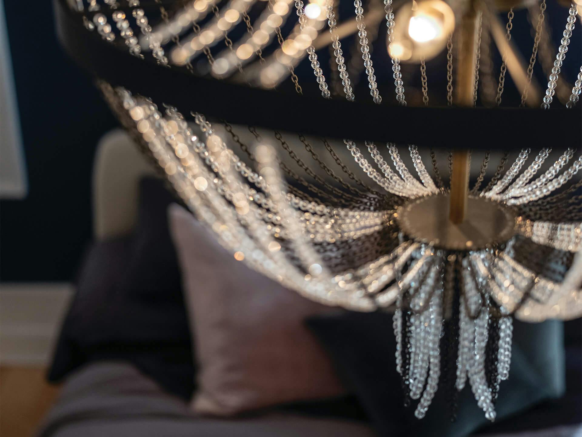 Close-up of an Alexia chandelier