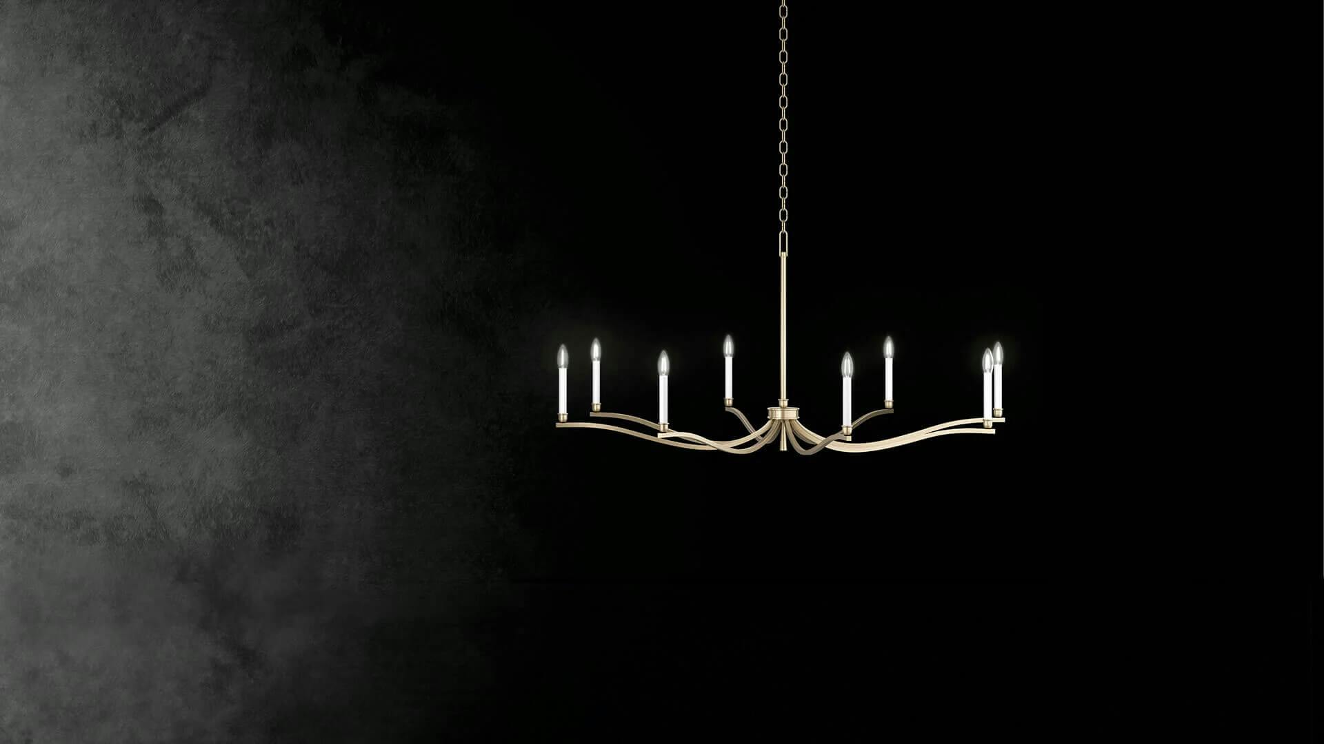Malene chandelier on dark background.