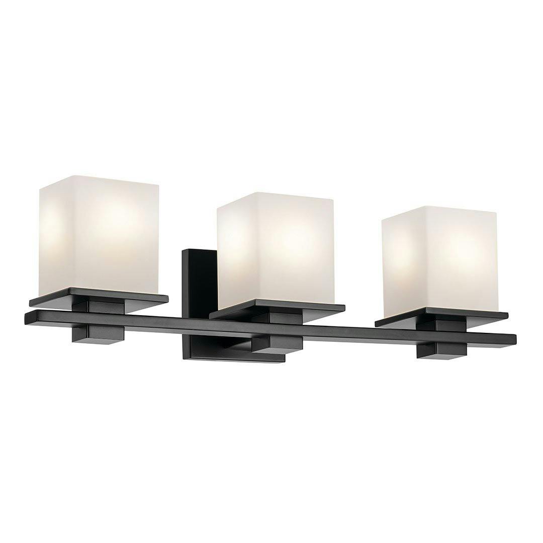 The Tully 24" 3-Light Vanity Light in Black on a white background