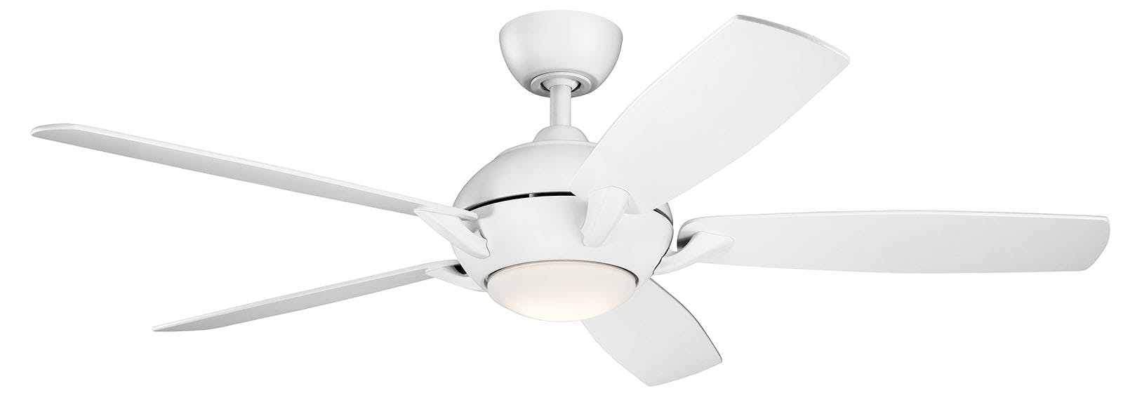Geno LED 54" Fan in White & White Blades on a white background