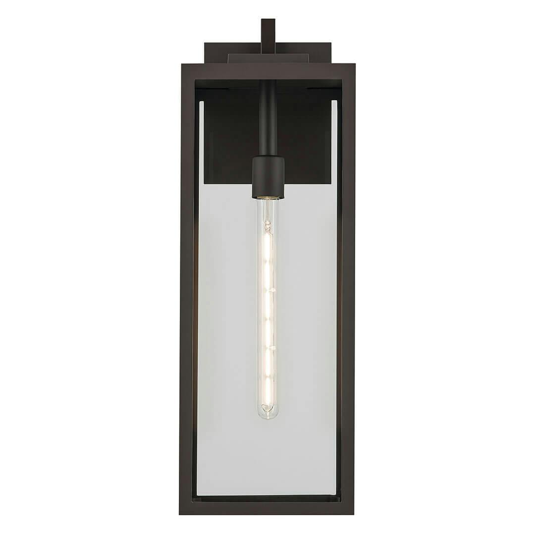 Front view of the Branner 24" 1 Light Outdoor Wall Light with Clear Glass in Olde Bronze on a white background