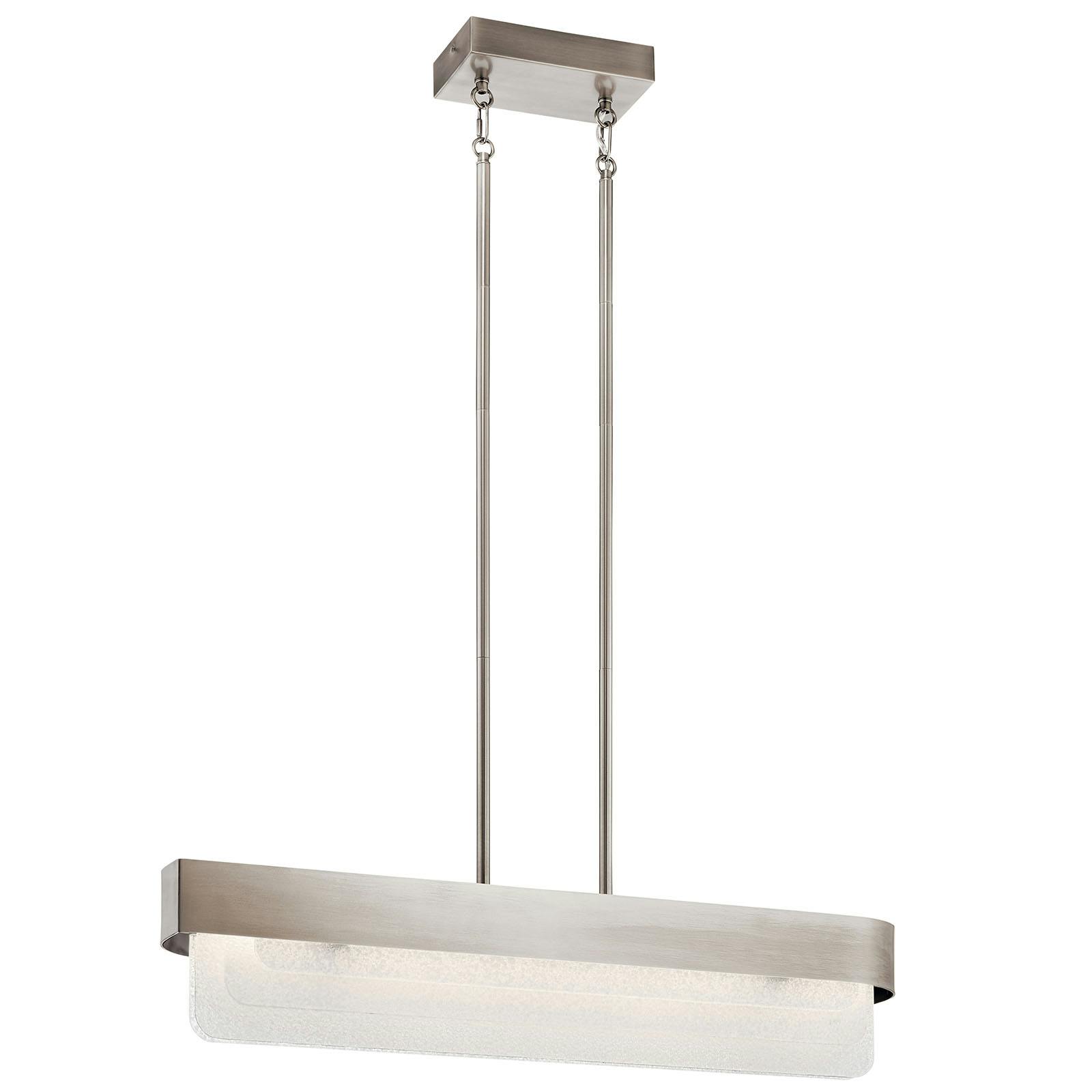 Serene LED Linear Chandelier Pewter on a white background