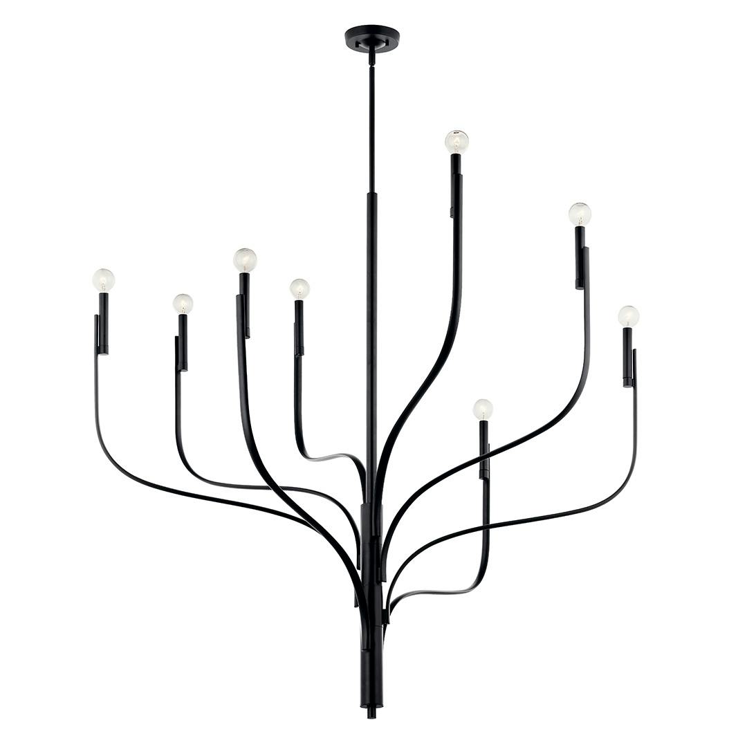 The Livadia 47.75 Inch 8 Light Chandelier in Black on a white background