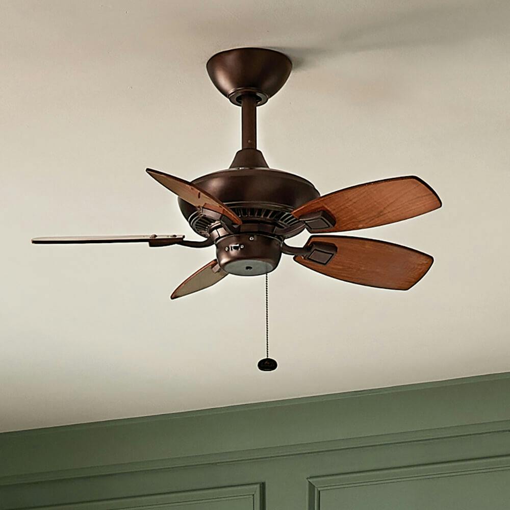 Day time living room with the Canfield 30" Fan Oil Brushed Bronze