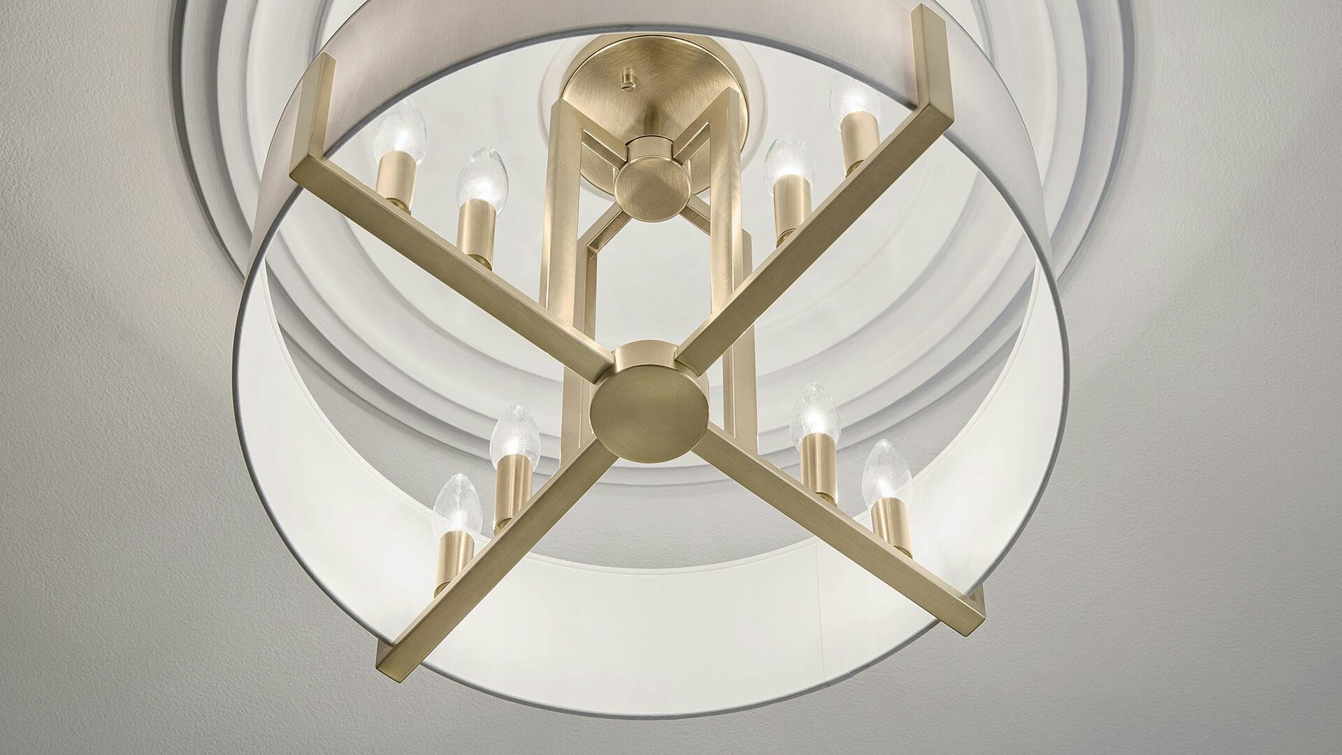 Close up of Malen ceiling light in bedroom