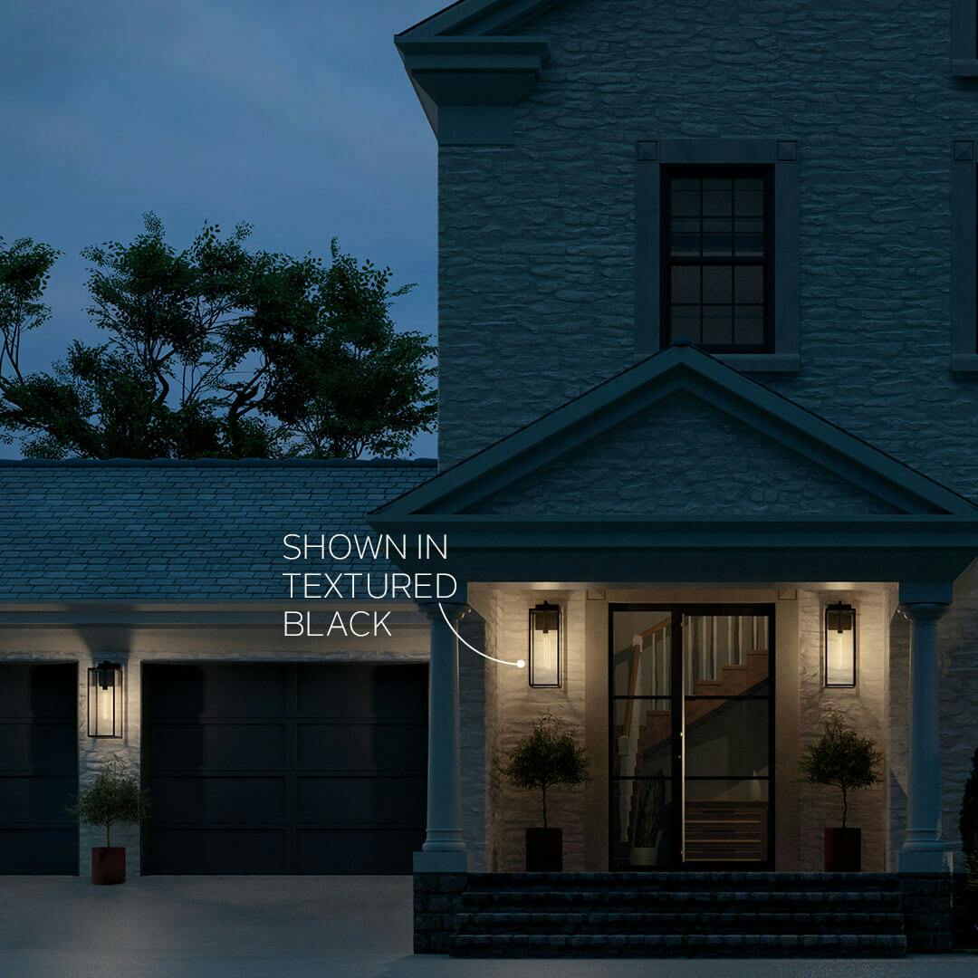 Exterior house at night with Branner Sconces and finish callout
