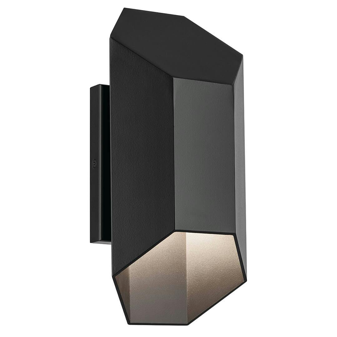 The Estella 12" LED 1-Light Outdoor Wall Light in Black on a white background