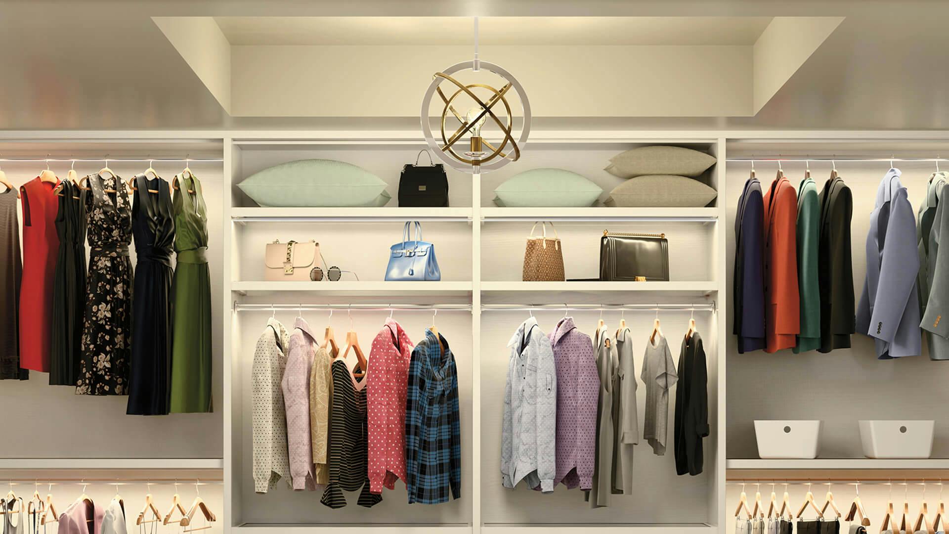 A large, well-lit closet 