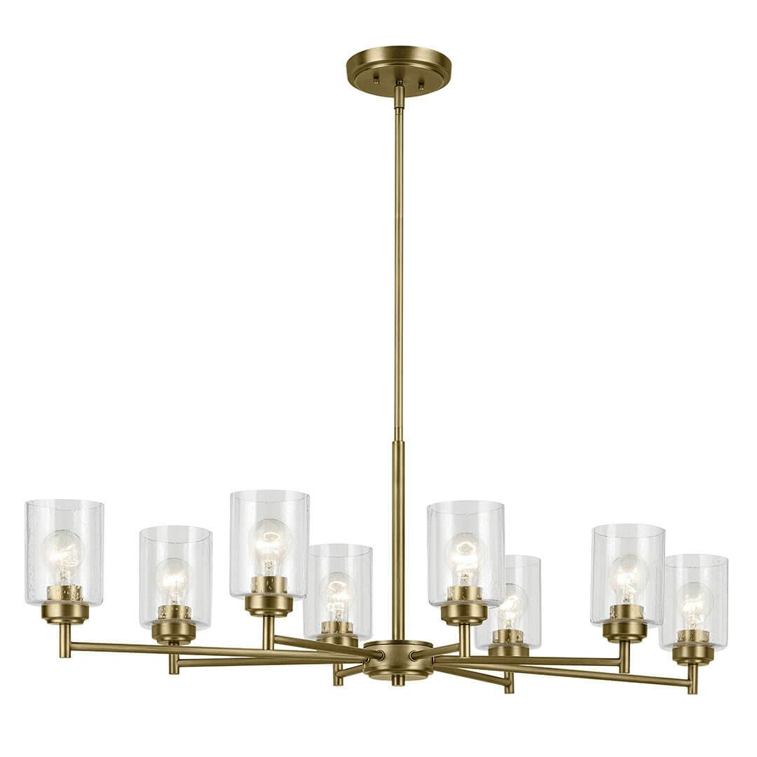 The Winslow 14.75" 8-Light Chandelier in Natural Brass on a white background