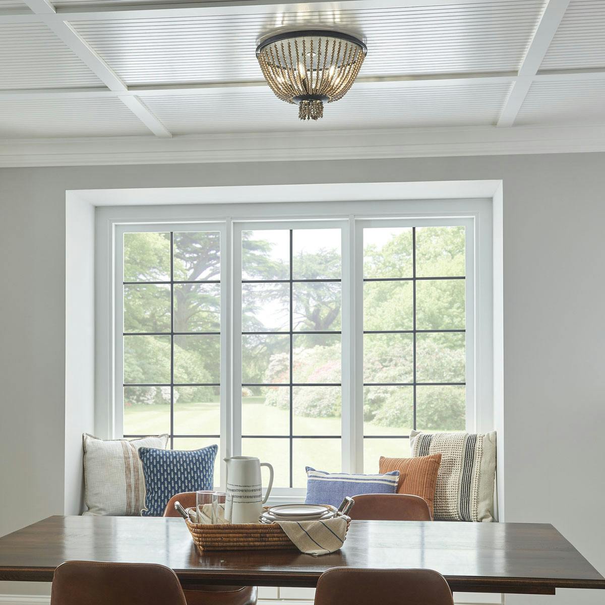 Day time dining room image featuring Brisbane flush mount light 43893DBK