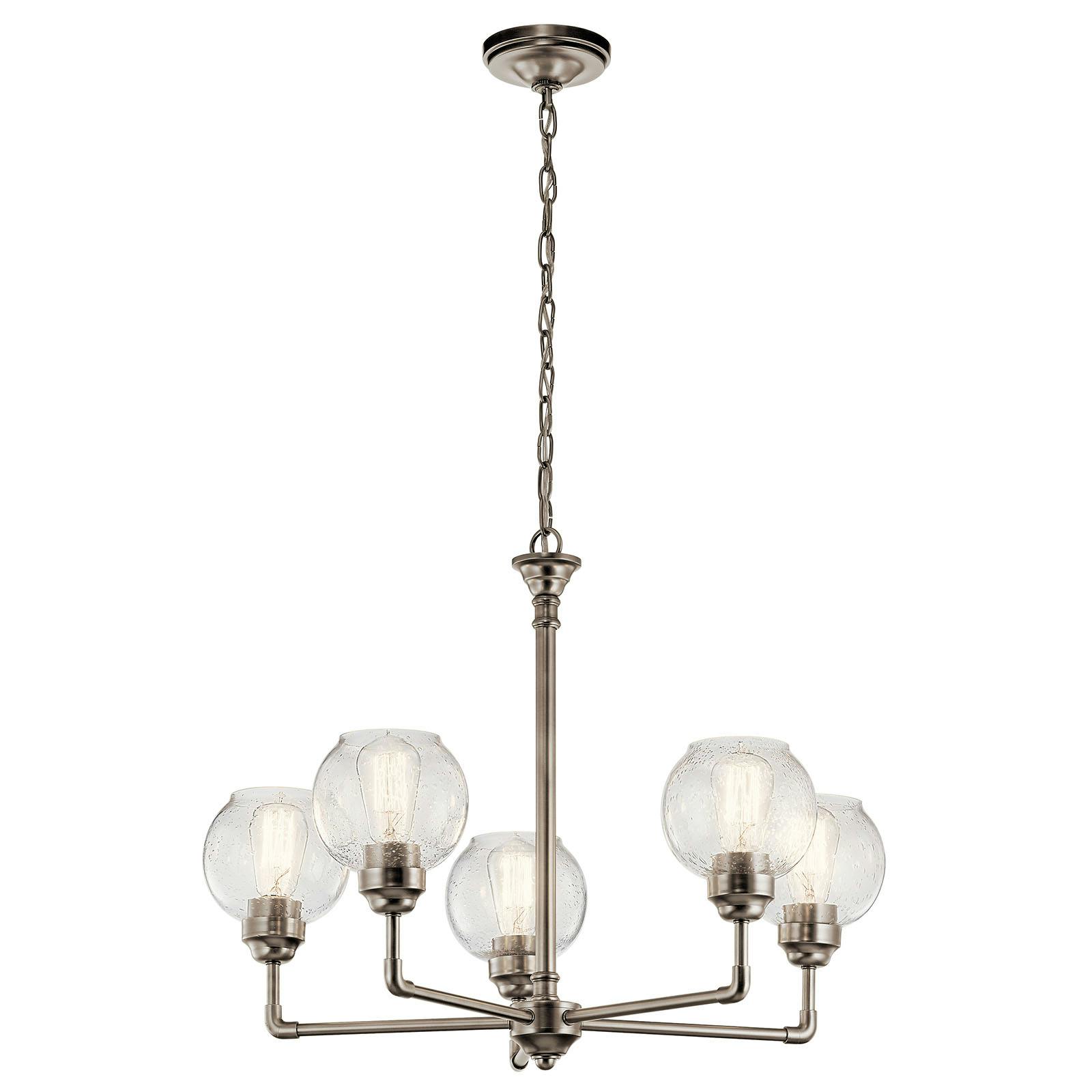 Niles 5 Light Chandelier Antique Pewter on a white background